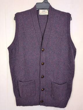Vintage Lord Jeff Australian lambs wool sweater vest Med Preppy Academia Retro‎